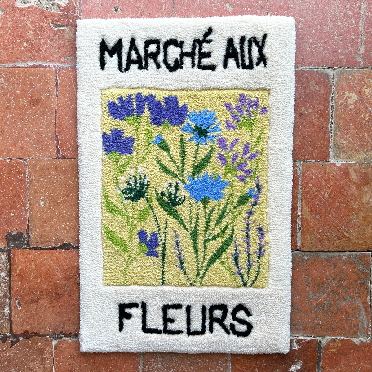 Tapis artisanal "marché aux fleurs"
